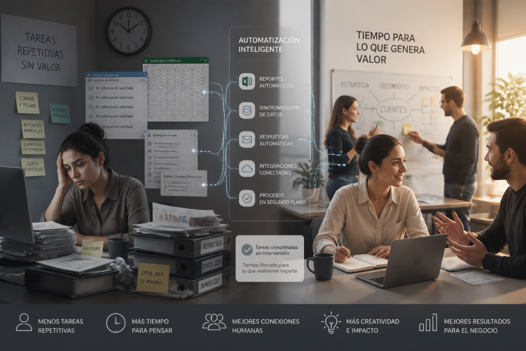 LAutomatización e inteligencia artificial para empresas mejorando la productividad humana