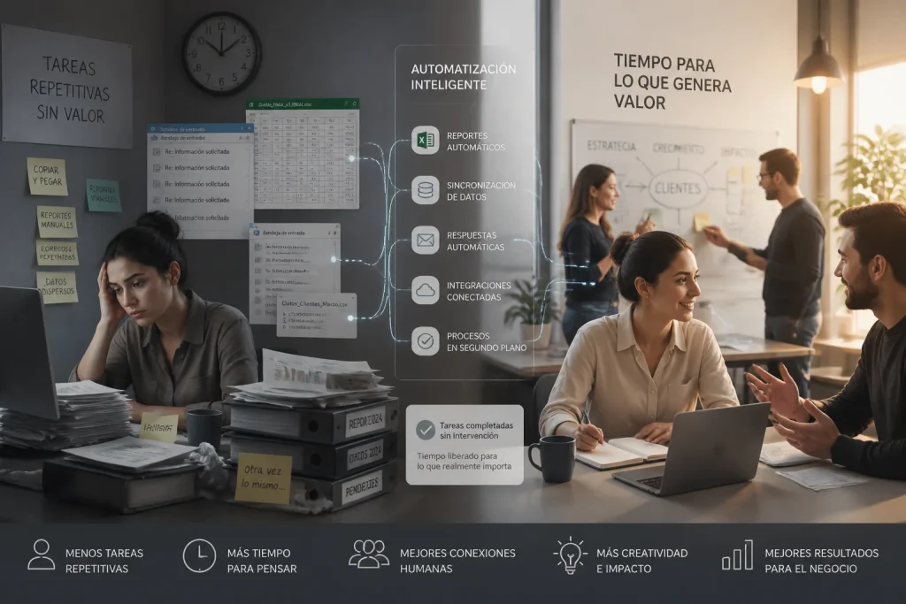 LAutomatización e inteligencia artificial para empresas mejorando la productividad humana